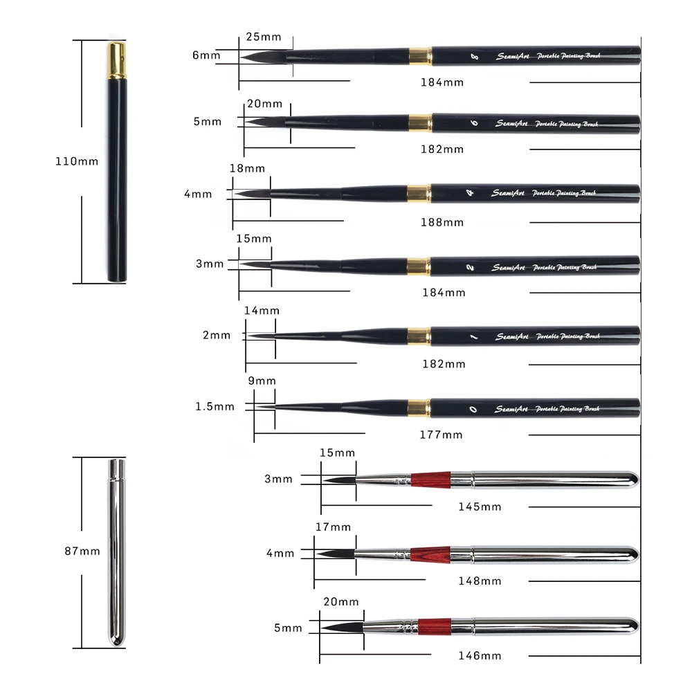 1pc Imitated Animal Nylon Hair Paint Brush High Quality Art Painting Brushes Artistic Watercolor Brush for Drawing Art Supplies 2
