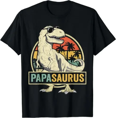 Papasaurus T Rex Dinosaur Papa Saurus Family Matching Shirt Maniche Lunghe O Corte
