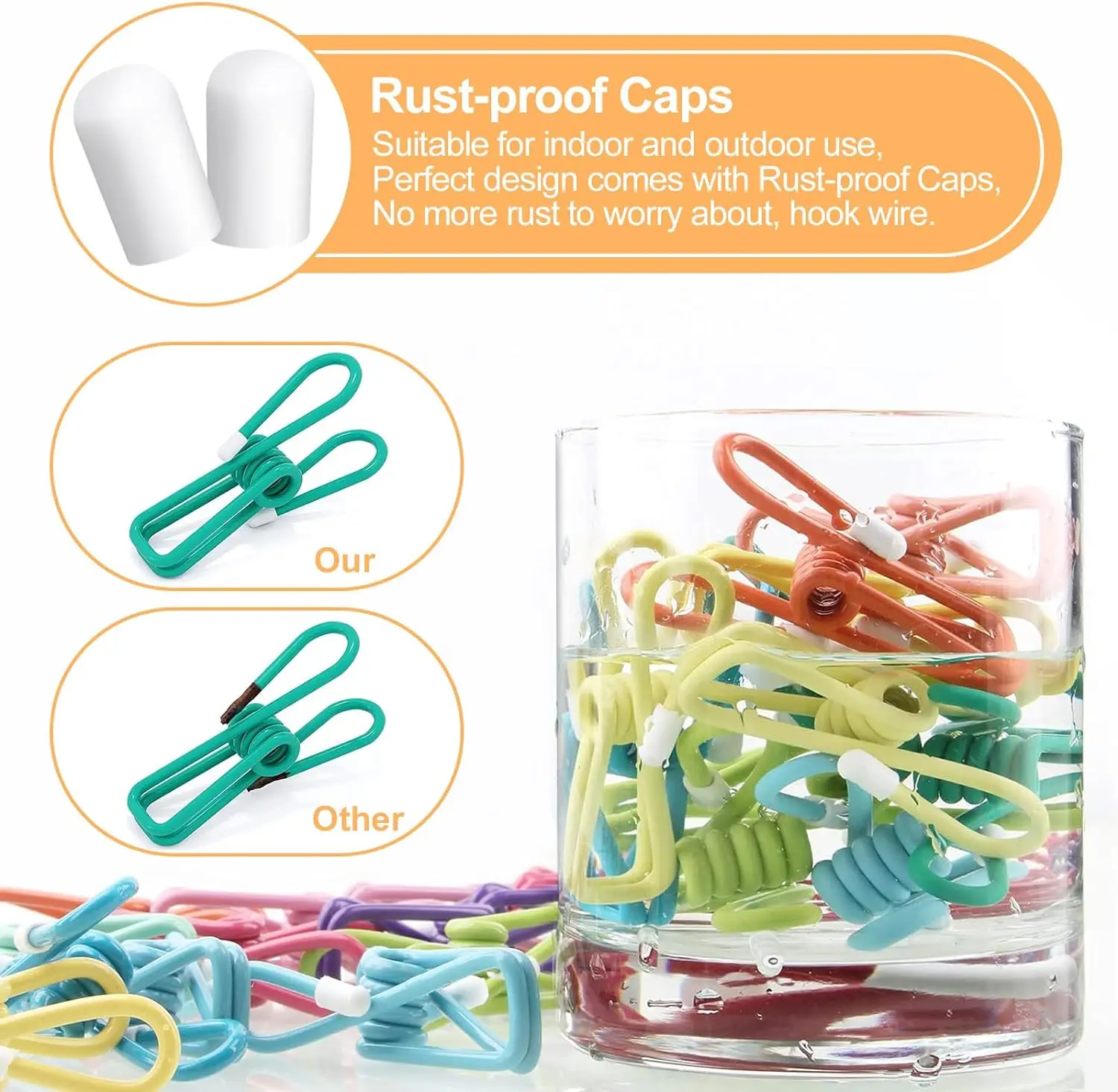 Steel Wire Clip Bag Clip Utility Food Packages Sealing Colorful PVC-Coated laundry Clothesline Clamping clothes 10 Pcs