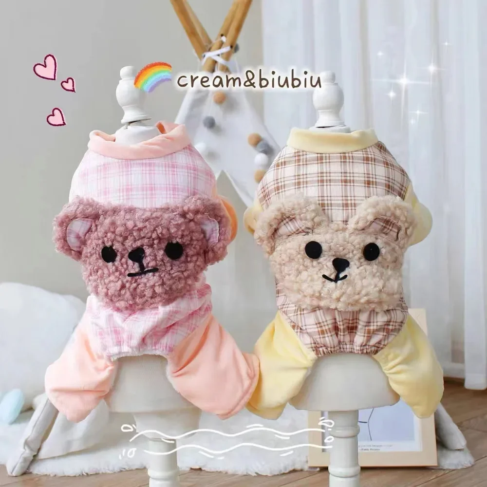 

Модная клетчатая одежда для маленьких собак, зимняя Осенняя теплая одежда, кошачья куртка, фонарь Померанский