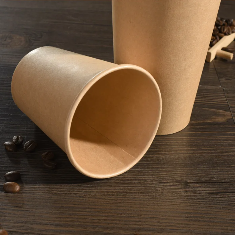 10 pieces original color 500ml 16oz DIY blank plain disposable paper cup coffee cup water with plastic lid