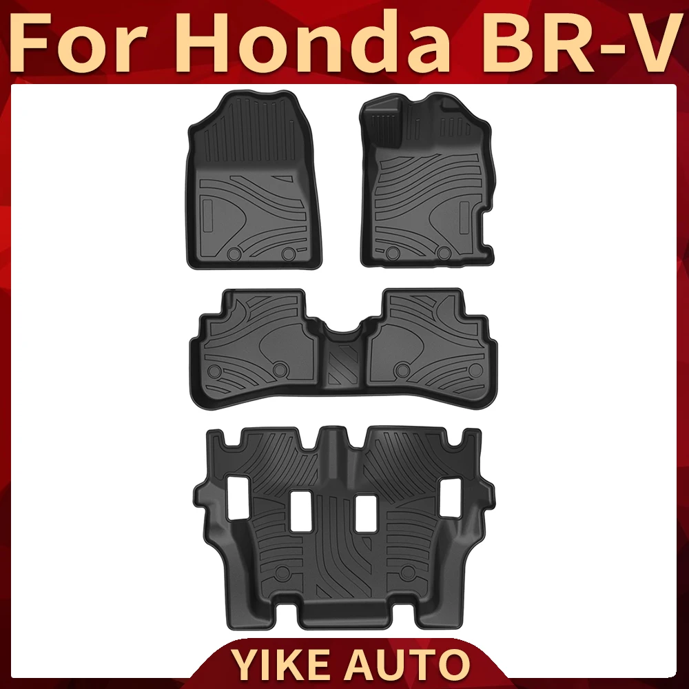 

Автомобильные коврики для Honda BR-V 2018-2023 RHD BRV, всесезонные коврики для ног из ТПЭ без запаха, коврик для подноса, аксессуары для интерьера