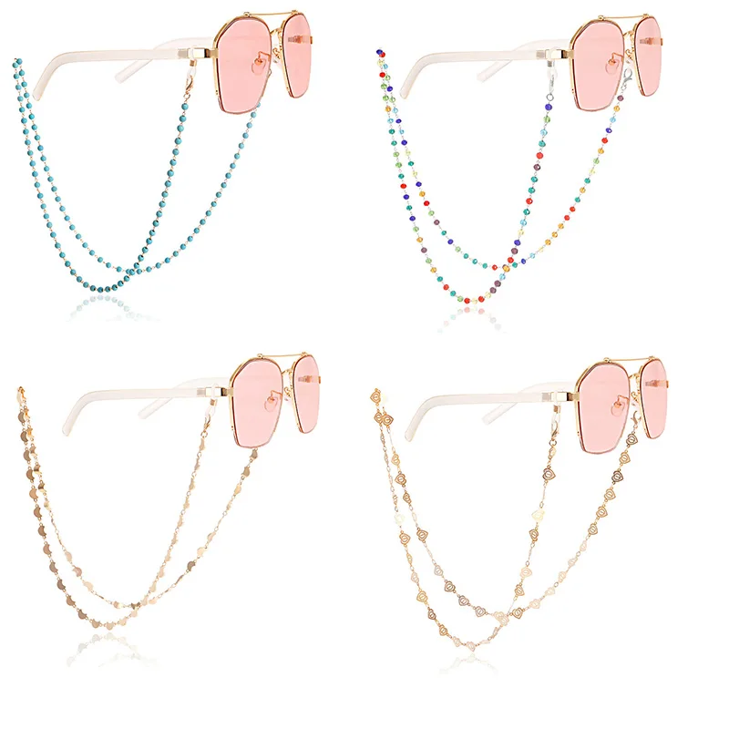 Hazrcvr Chaînes à Lunettes Acrylique 3 Pièces - Noires, Marron, Gris - 72cm - Pour Lunettes De Soleil/Lecture