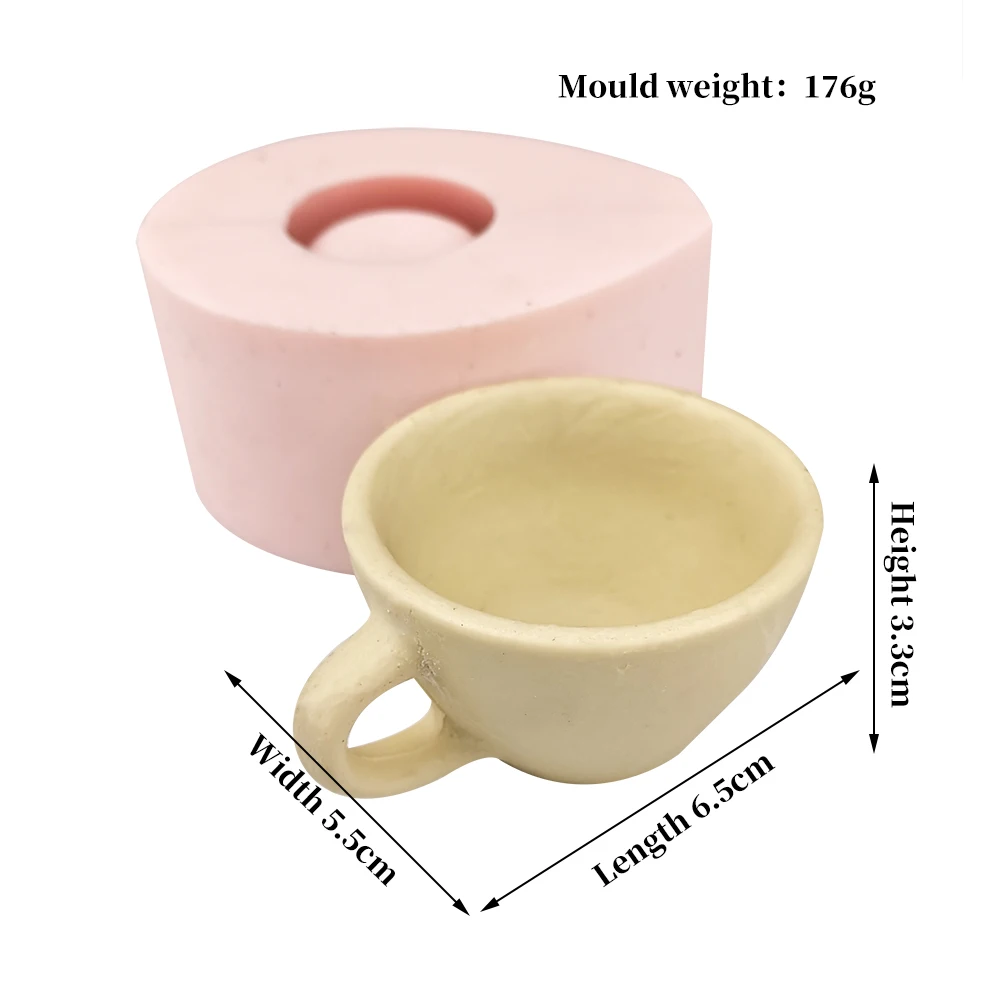 3D Cup Shape Tea Cup Forms For Candle przy Silicone Mold Fondant Cake Soap  Aroma DIY Handmade Household Decoration Craft Tool