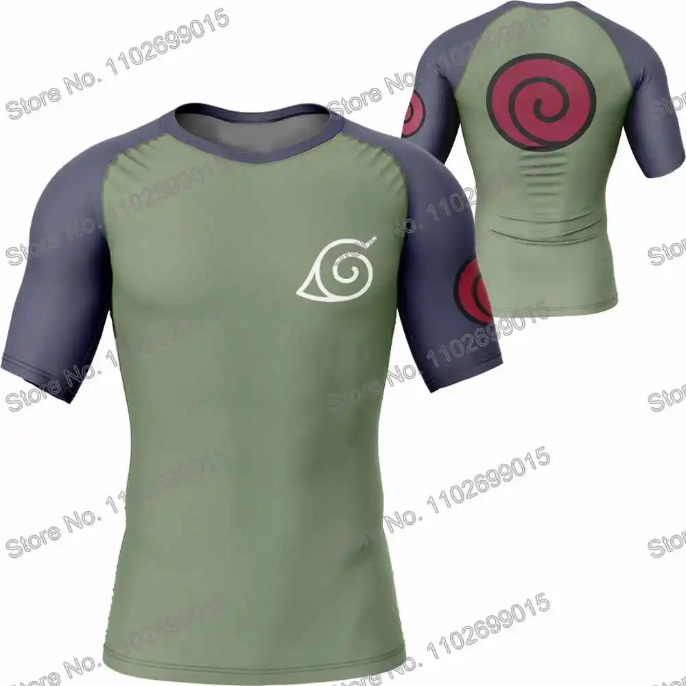 Kakashi Surfing Clothing Swimsuit Men Ninja Rash Guard Short Sleeve UV Protection Diving Swimwear Summer UPF 50+ Beach Tights