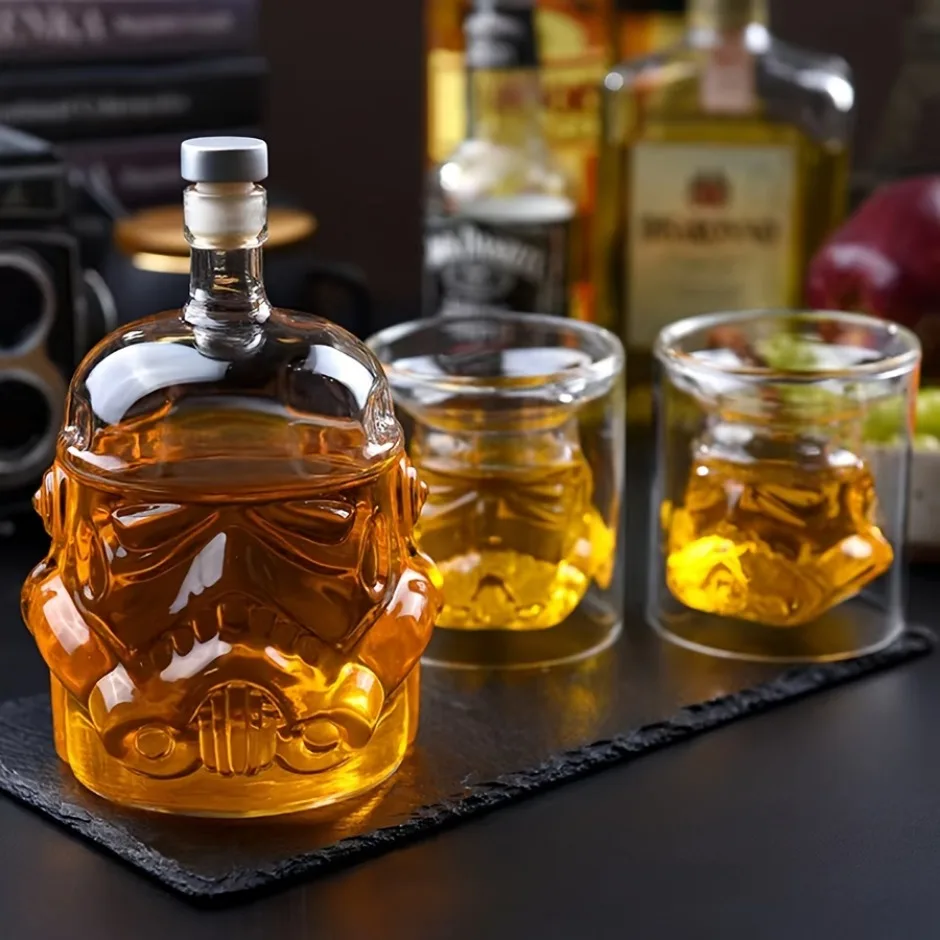 Description Picture 3 of itemSet of 3, Whiskey Decanter Set with 2 Glasses, Whiskey Carafe for Wine, Scotch, Bourbon, Vodka, Liquor, Valentine's Day Gift