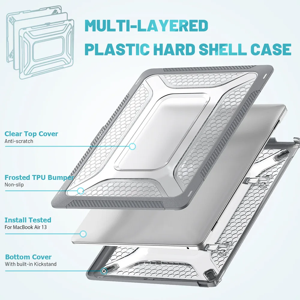 Resistente à Prova de Choque para Laptop com Suporte Macbook Pro 13 A2289 A1989 Pro 16 2485 Air 15.3 A2941 Air 13 A2337 A2179 Case - Imagem 3