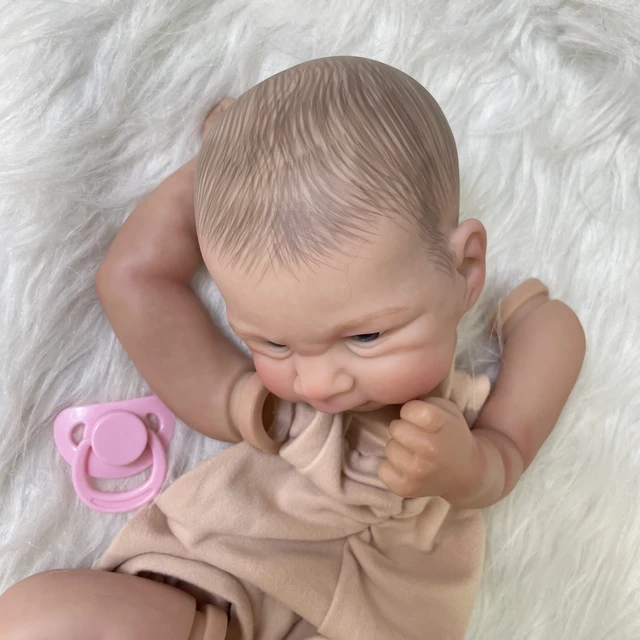 18inch Already Painted Reborn Doll Parts Elijah Lifelike Baby 3D Painted Skin with Visible Veins Cloth Body Included 3