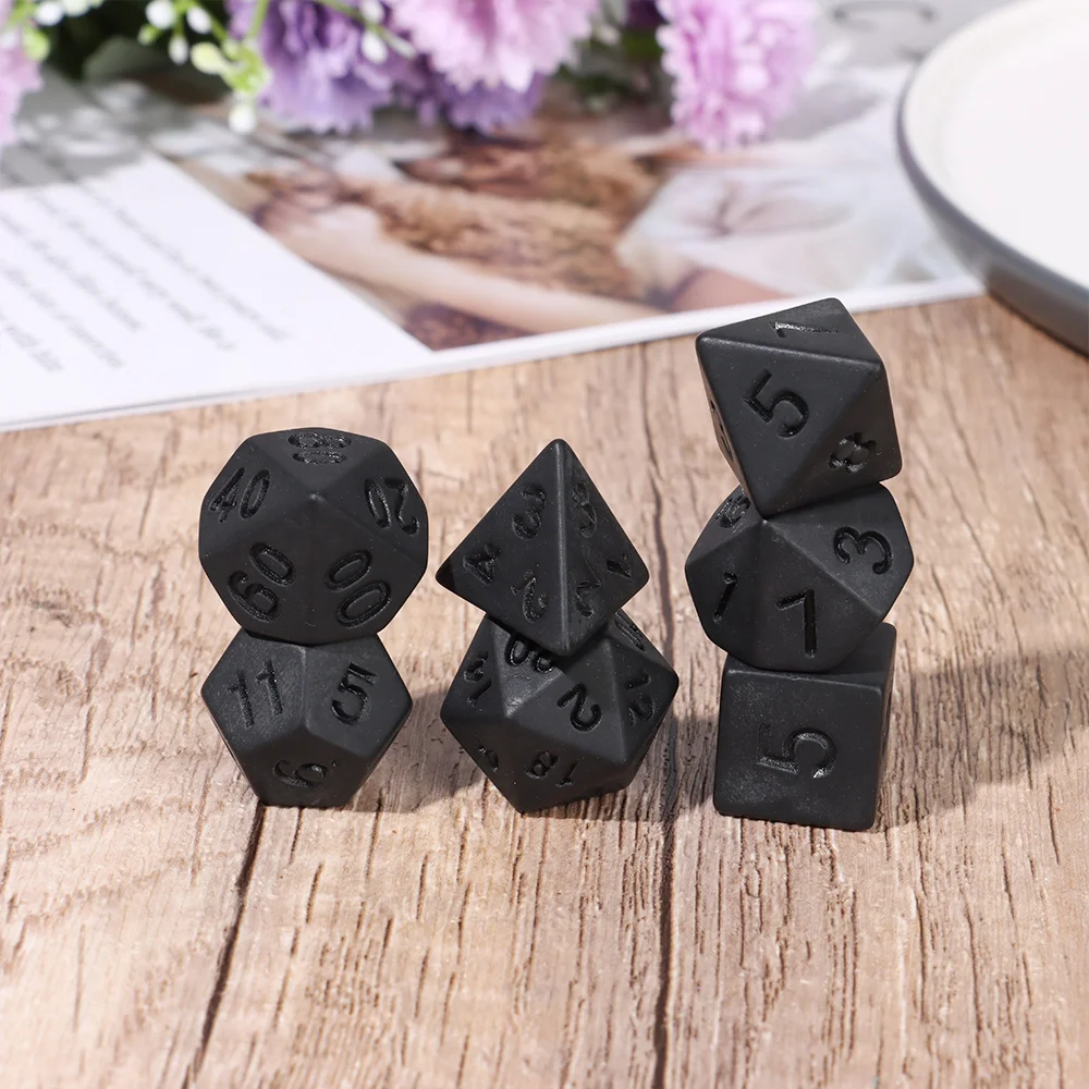 7 Pcs Polyhedral Black Dice Set Game Dice For TRPG DND Accessories Multifaceted For Board Card Game Math Games Party Supplies