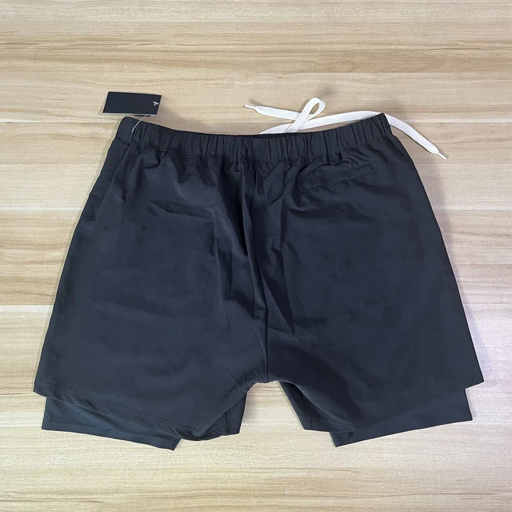 2024 Men Sport Shorts Fashion Fitness Gym Men Short Breathable Running Sportwear Men Fake 2 Pieces Shorts 2