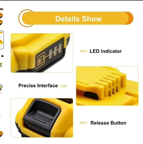 18000mAh 20V for Dewalt 18V 20V power Tools rechargeable electric tool Accessories Lithium batteries Replace DCB200 DCB184