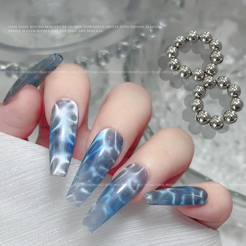 Nail Art Round Magnetic Bead Multi-Functional Powerful Magnet Cube Stones for Water Wave Ripple Cat Eye Design Manicure Tools magnetic nail art tools cat eye nail tool magnetic nail tools