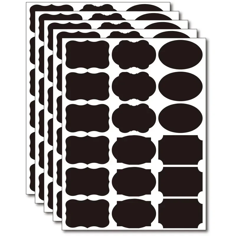 Decorative labels stickers 1PCS Blackboard Stickers Waterproof Chalkboard Kitchen Spice Label Sticker Home Jars Bottles Tags Blackboard Labels White Marker