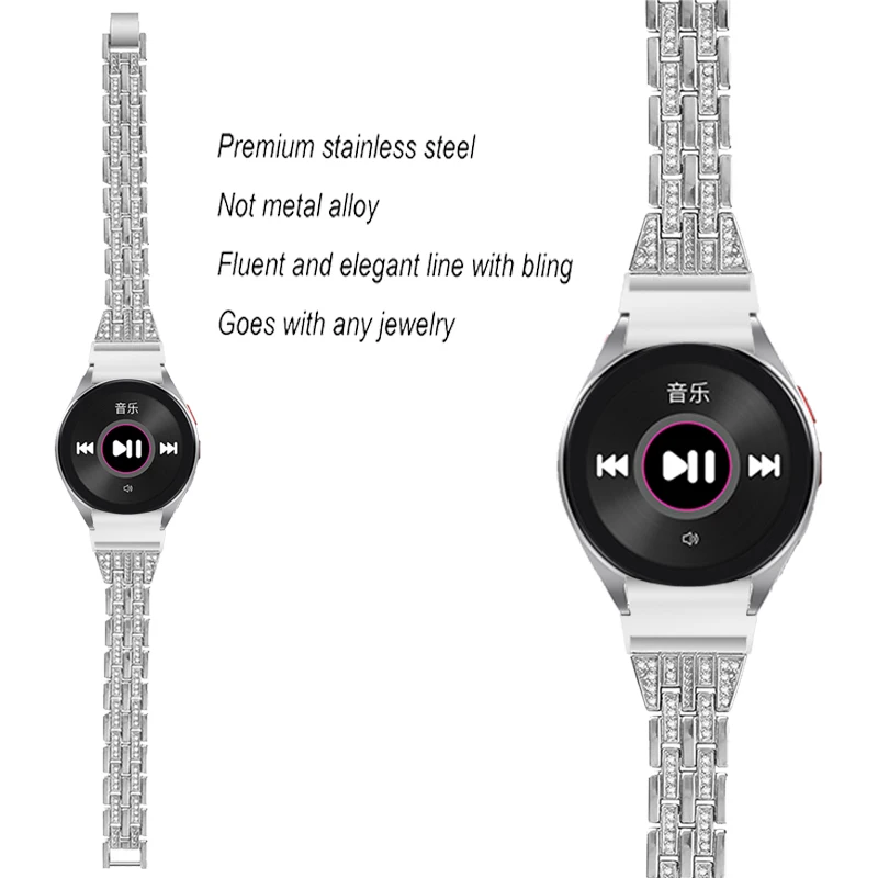 Bracciale Con Diamanti Per Samsung Galaxy Watch 5 Pro 45Mm/Watch 5 40Mm/44Mm/Watch 4 40Mm/44Mm Cinturino Intelligente Cinturino In Acciaio Inossidabil