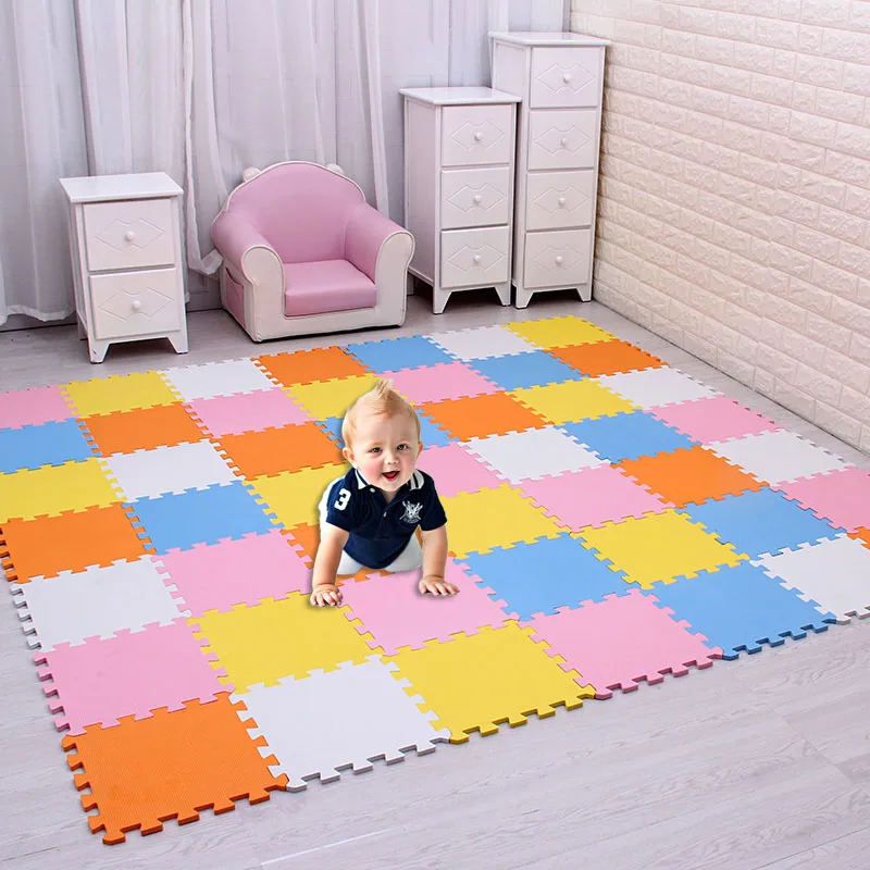 meiqicool baby EVA Foam Play Puzzle Mat/ 18 or 24/lot Interlocking Exercise Tiles Floor Carpet Rug for Kid,Each 29cm*0.8cm 2