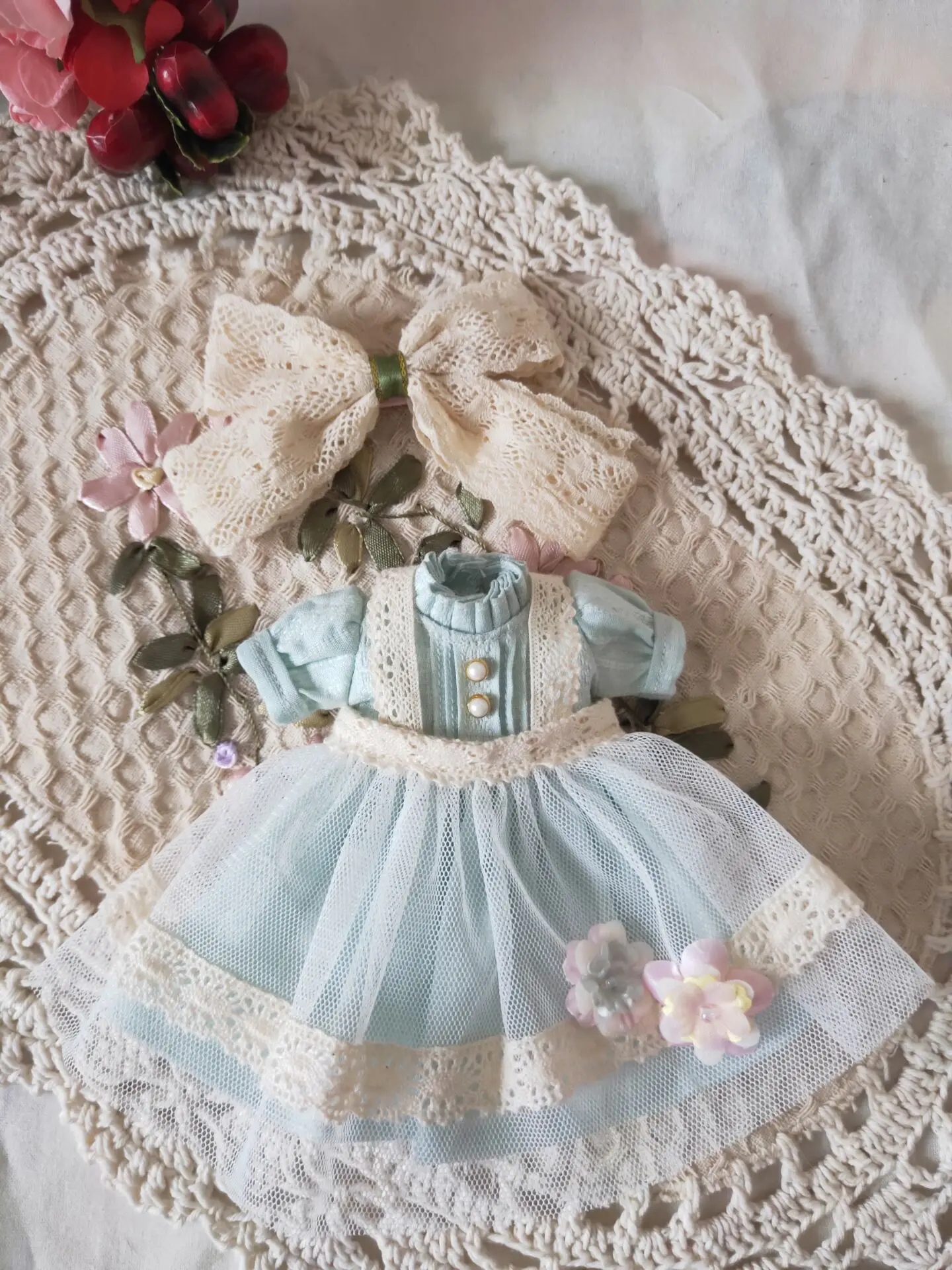Elegant Long T-Shirt & Lace Skirt Doll Outfit - Princess-Inspired Dress