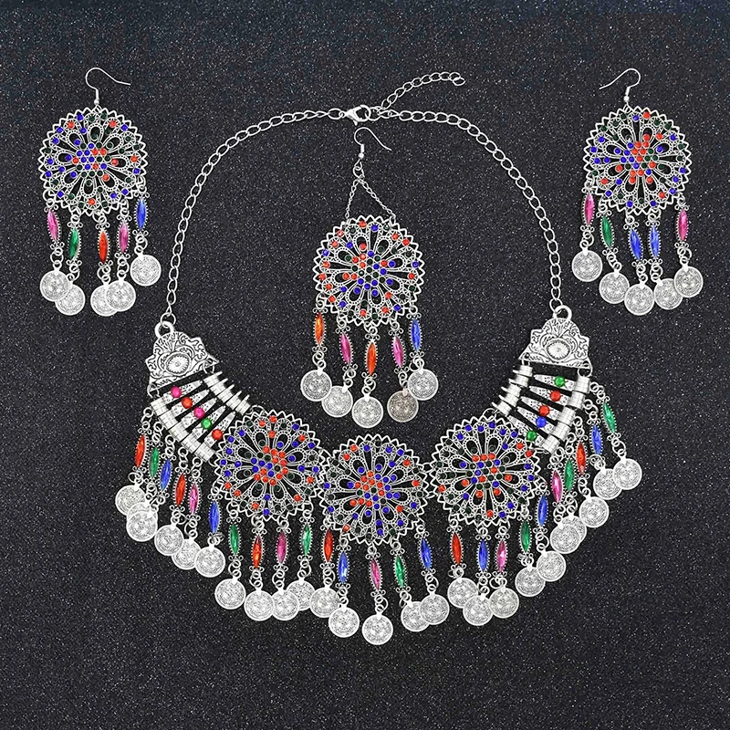 floating charms whole ling E+N ethnic crystal beads jewelry sets joias vintage jewelry set CRDS  7 main image 1