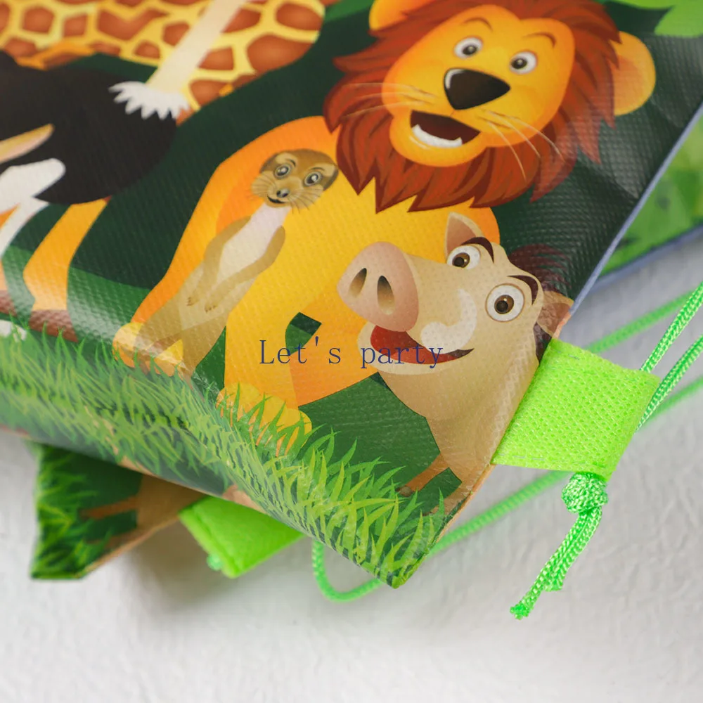 24 PCS Jungle Animals Party Favor Bags - Zoo Theme Gift Bags With Handles For Birthday Parties