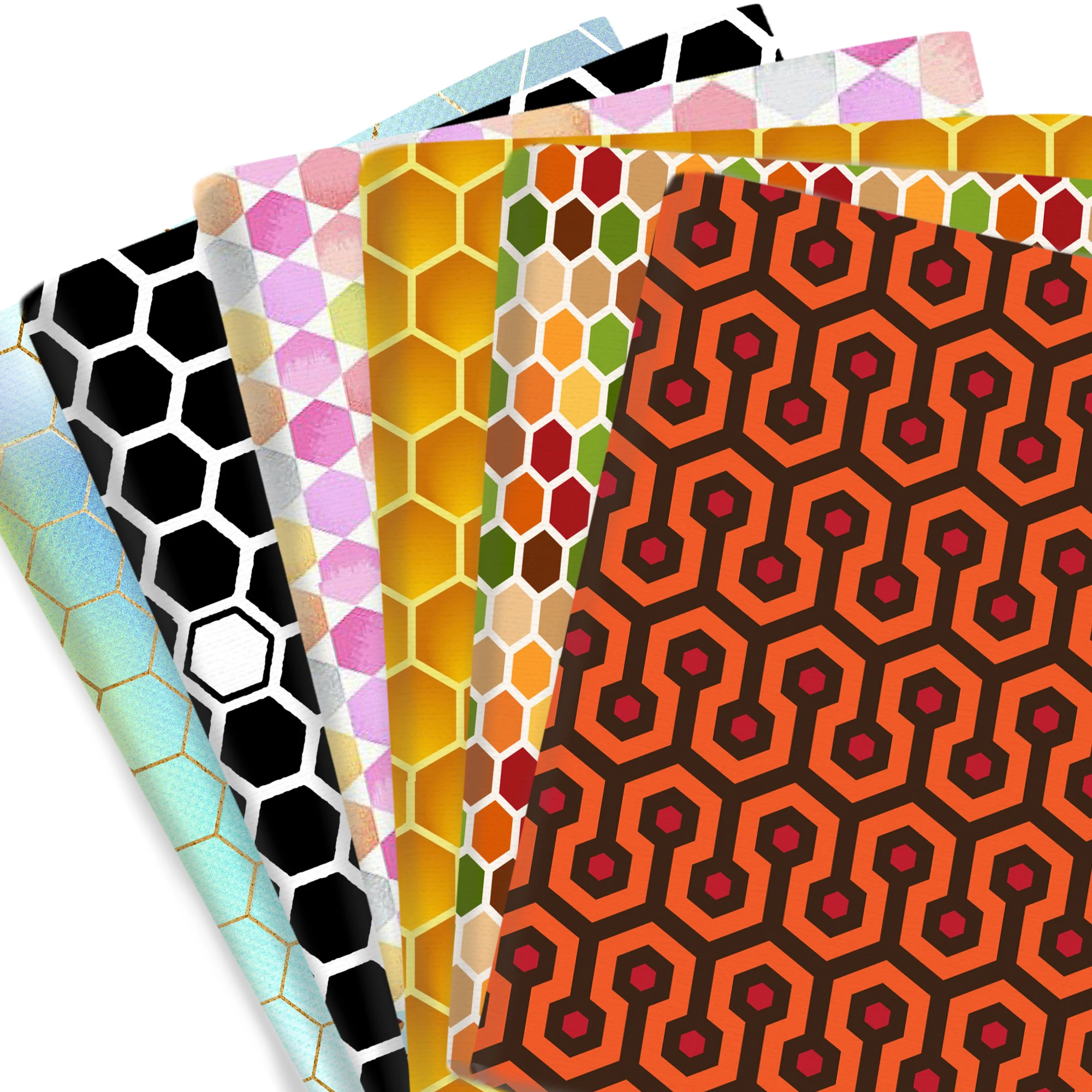 50*145cm Hexagon Sixangles Polyester Or Pure Cotton Fabrics By The Meter Fabrics For Sewing Cloth Dress DIY Crafts Home Textile 1