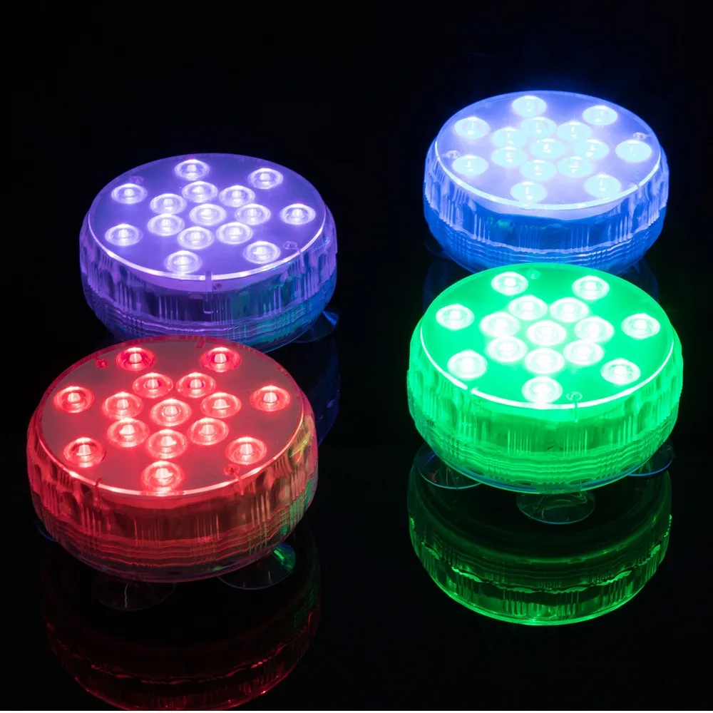 15 LED Underwater Swimming Pool Light with 5 Large Suction Cup RGB IP68 Pond Bathtub Garden Submersible Lamp with Remote Control underwater led lights