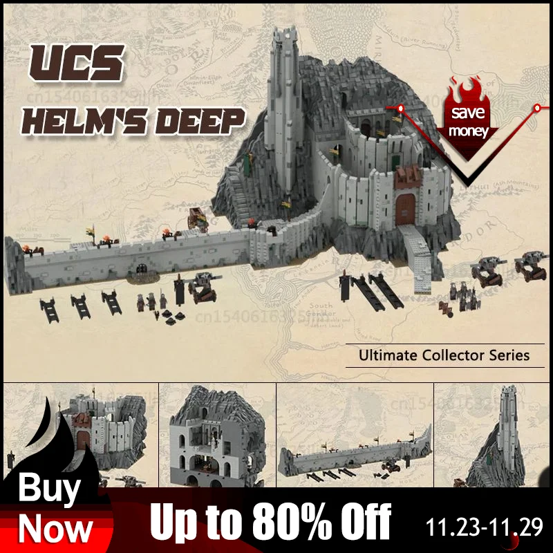 ZITIANYOUBUILD Helm's Deep UCS Scale Fortress 6184 pièces Jeu de construction MOC à construire pour enfants de 18 ans et plus
