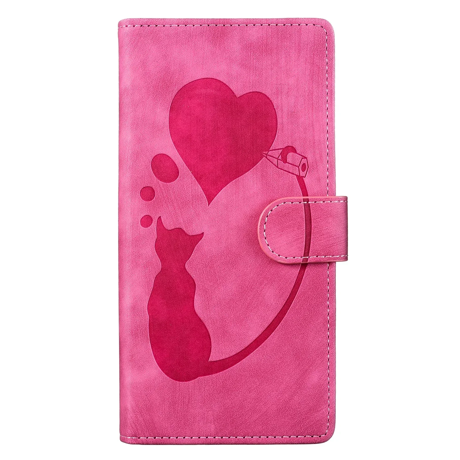Cat & Butterfly Leather Wallet Flip Phone Case - Elegant and Functional Back Cover
