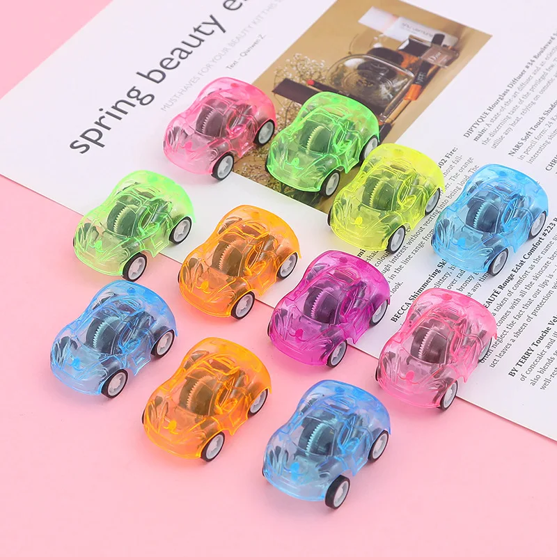 12Pcs Favor Car Toys Pull Back Race Car Mini Treasure Box Cars Carnival Prizes Goodie Bag Plastic Vehicle Fillers for Kids Party 5