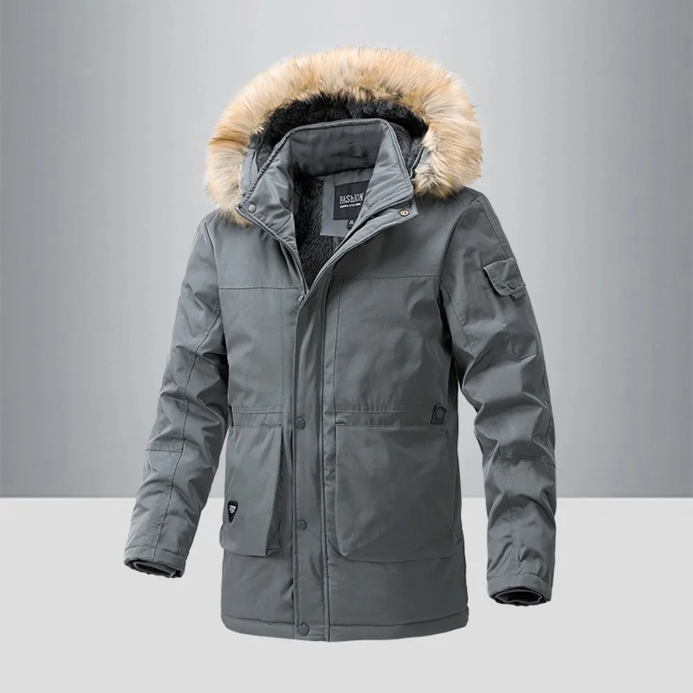2024 Winter Jackets Men with Hood Parka Jackets Outdoor Coats Men Clothing Trends New Fur Lined Warm Coats Winter Coat