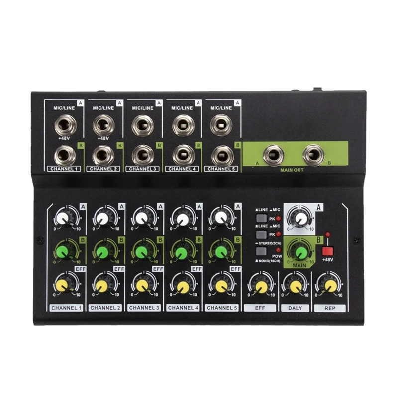 

Портативный 10-канальный аудиомикшер, 10-канальный мини-микшер, маленький Миксер с реверберацией, вилка стандарта США, простая установка, простой в использовании