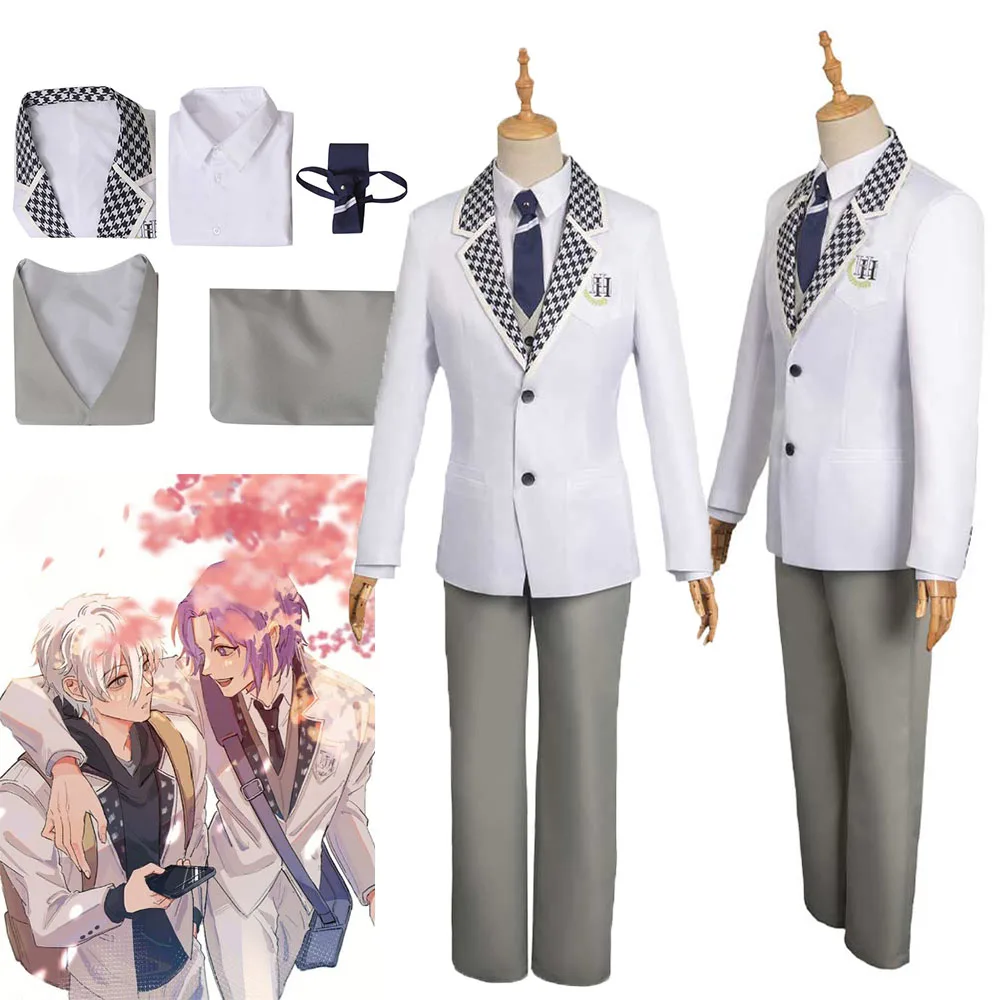 

Anime BLUE LOCK Nagi Seishiro Cosplay White School Uniform Roleplay Costume Adult Men Top Pants Halloween Carnival Disguise Suit