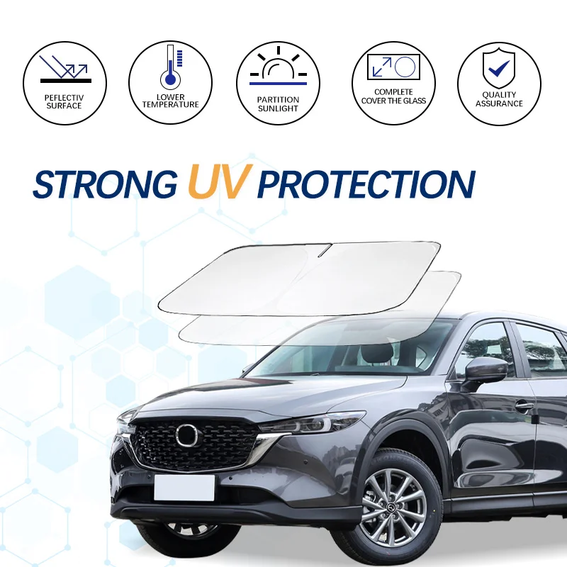 Car Windshield Sun Shade for Mazda CX5 Summer Visor Protector Foldable Blocks UV Rays Protection Accessories car sunshade windshield sunshade windshield sun shade