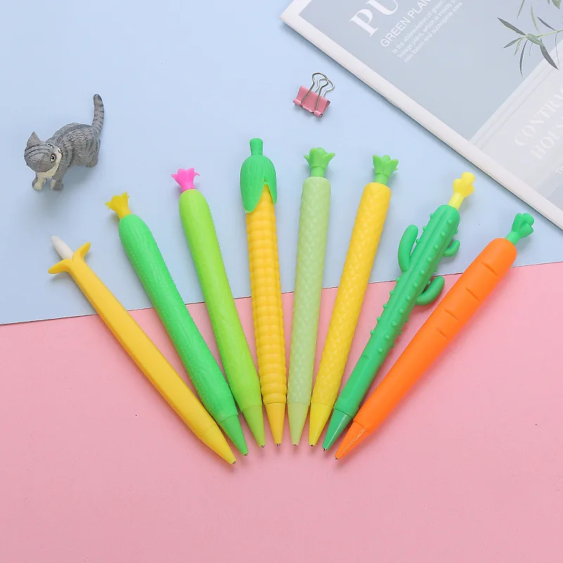 20 Pcs Creative Cartoon Simulation Automatic Pencil 0.5mm Flexible Plastic Movable Pencil Button Pens Wholesale women girls cartoon fur rabbit mittens fingerless gloves plush soft winter warm cat ears flip thick gloves flexible half finger