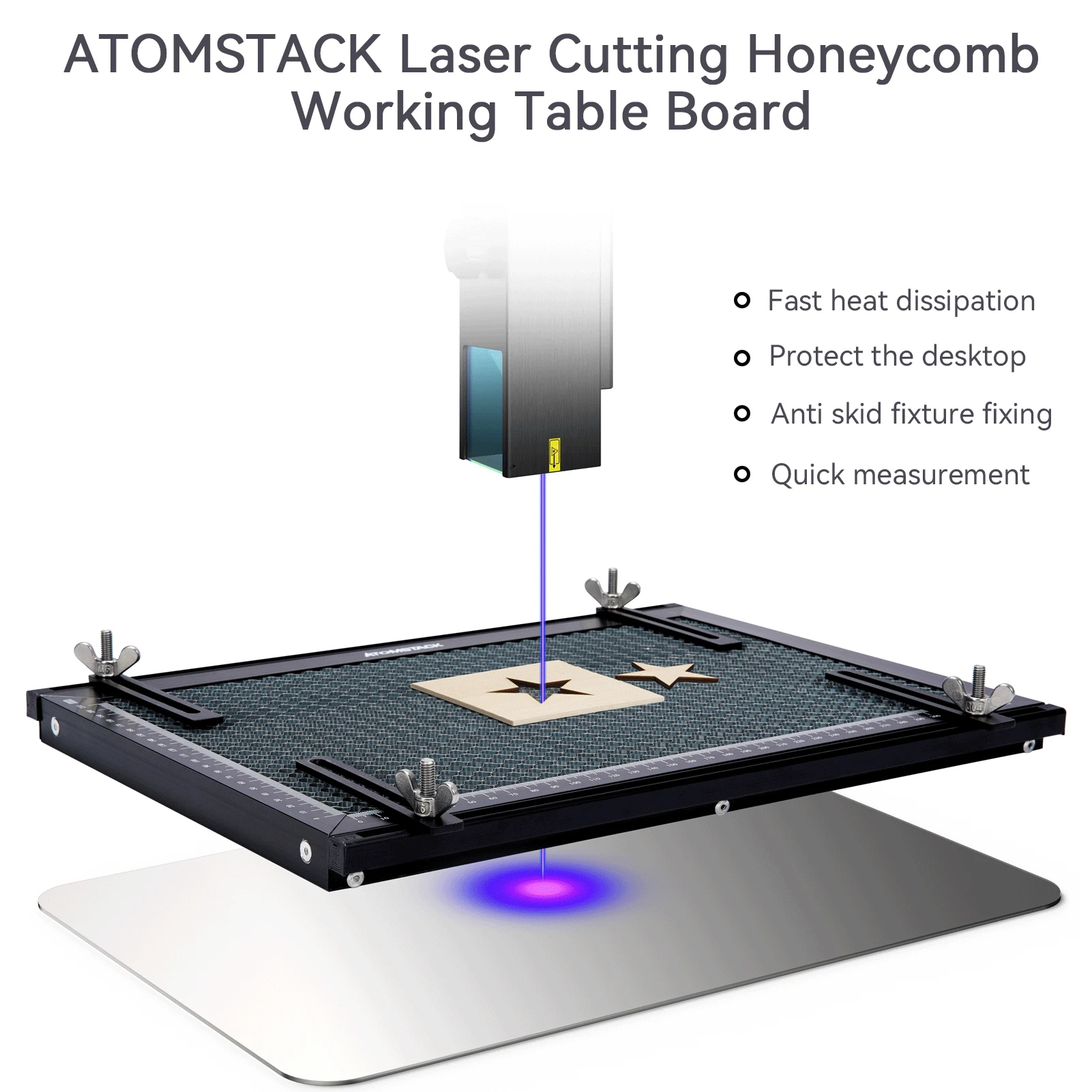 ATOMSTACK 레이저 조각기 Honeycomb Working Table CO2/Fiber 측정 기능이있는 모든 금속 구조 스틸 패널 보드 플랫폼