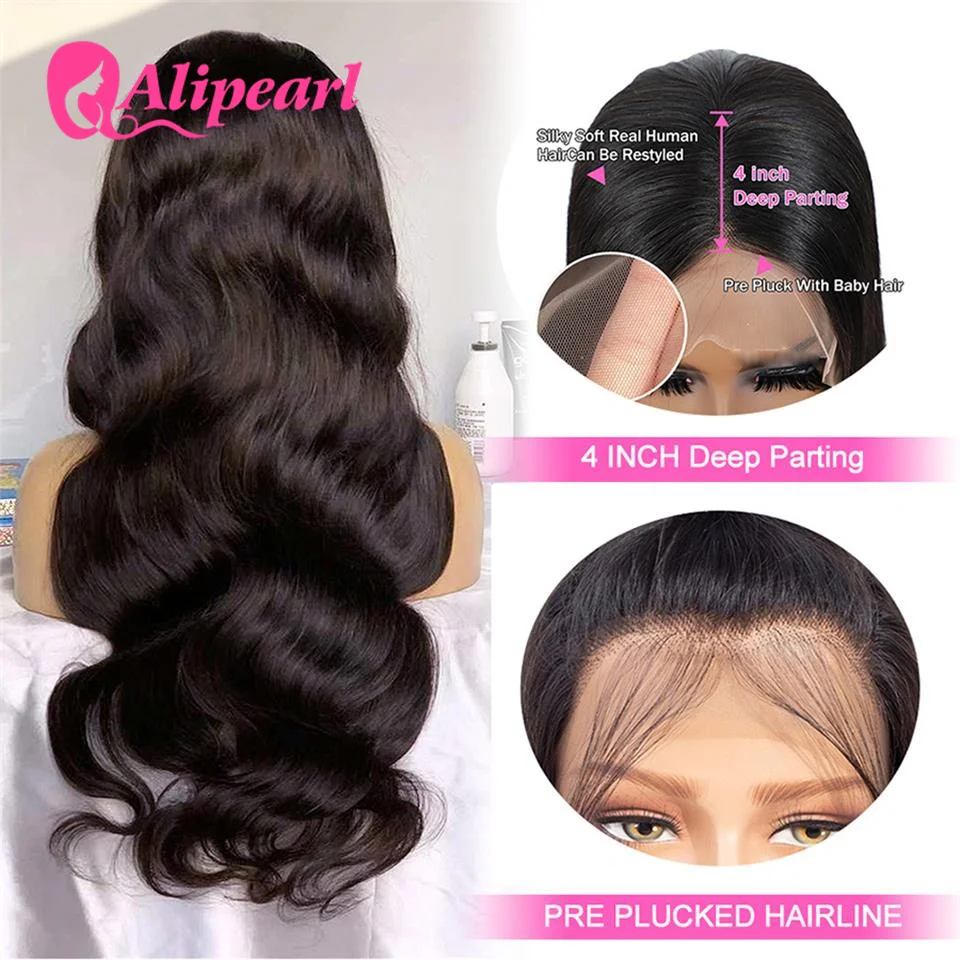 Lace Front Human Hair Wigs 13x6 Brazilian Body Wave For Women 180% Density
