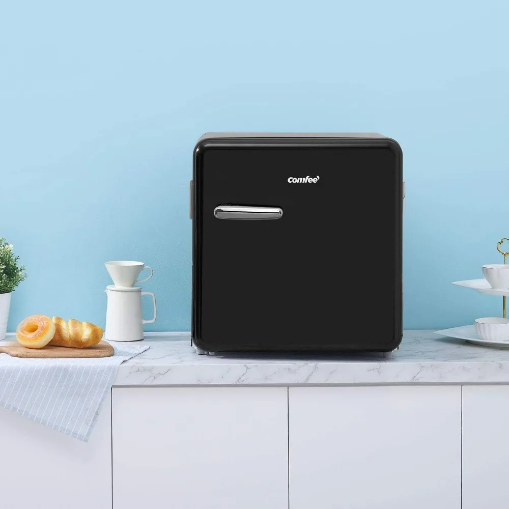 1.6 Cubic Feet Solo Series Retro Refrigerator Sleek Appearance HIPS Interior, Energy Saving, Adjustable Legs