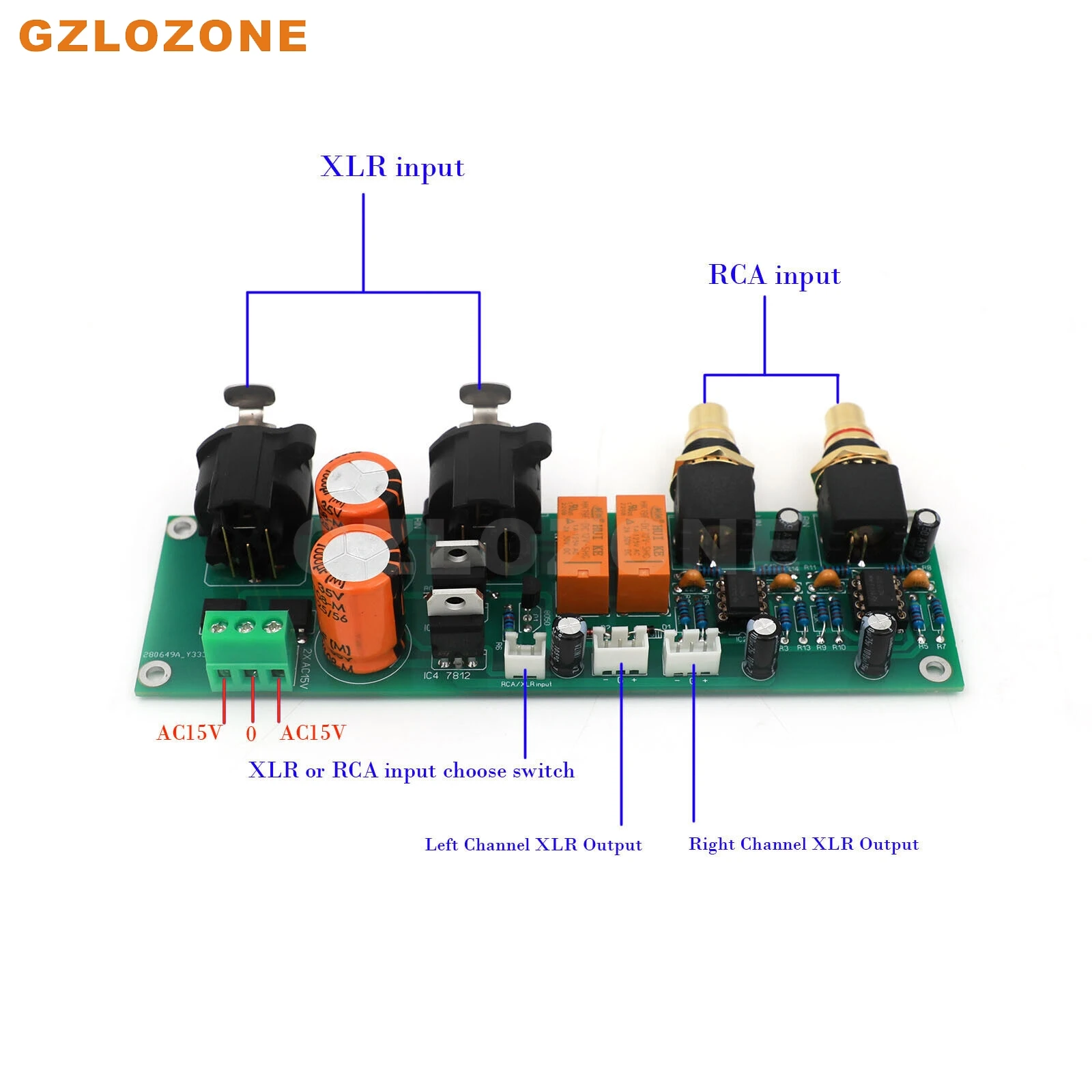 DIY Hifi Unbalanced To Balanced Audio Signal RCA To XLR Converter Kit (B6-13) 4