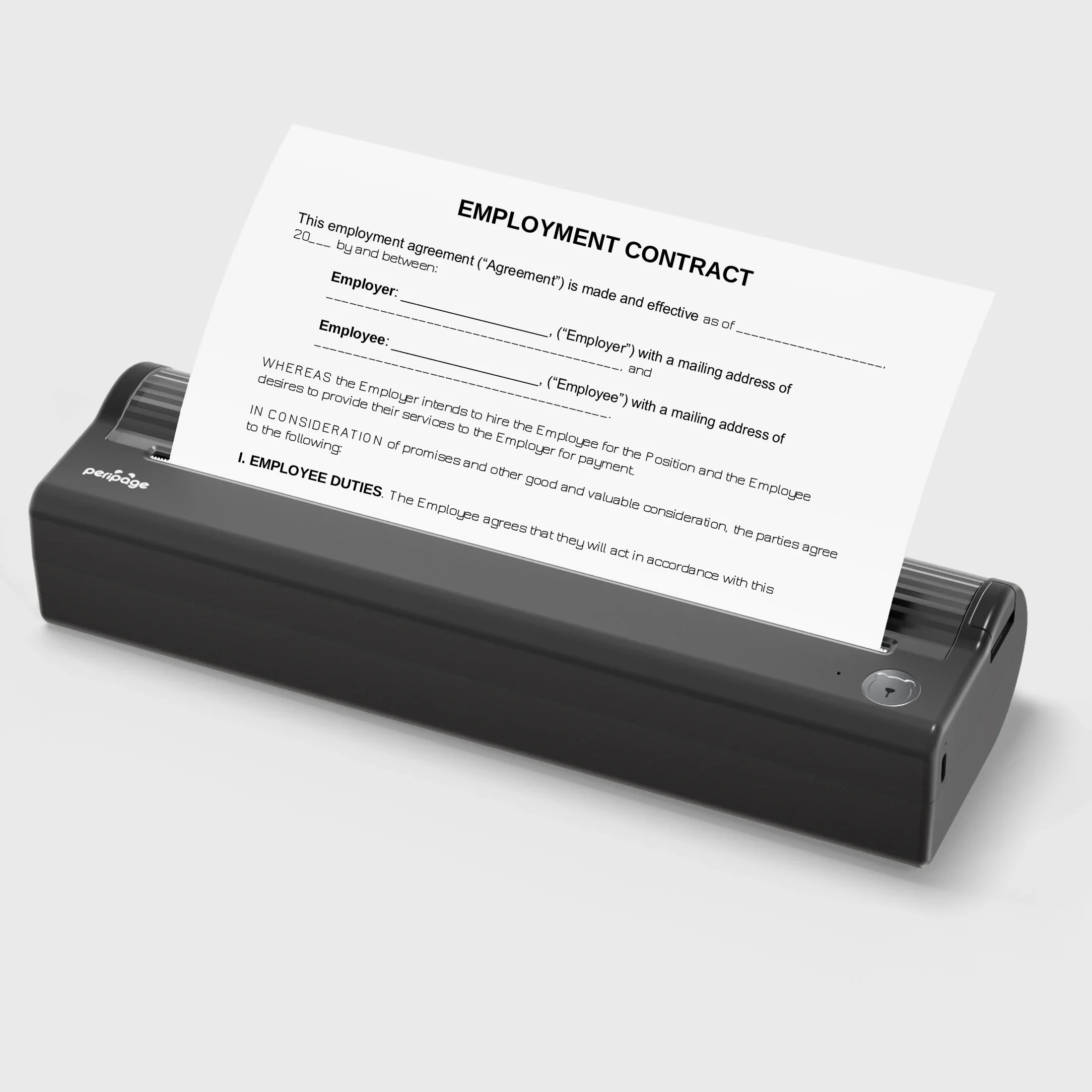 GlowMartPeripage P80 A4 Portable Thermal Printer Wireless Inkless Bt Printer for Business Office & Vehicles with A4