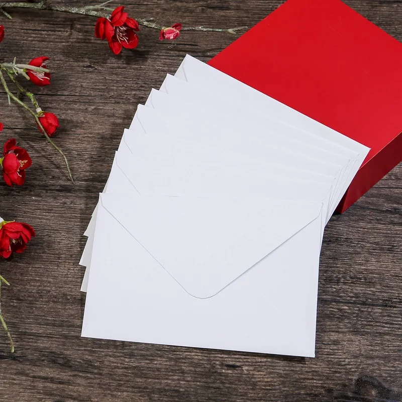 50 white 15.7 &times; 10.6cm envelopes with flip cover, suitable for engagement invitations, wedding invitations, announcements, etc