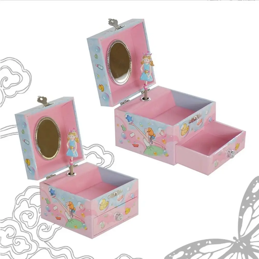 

Rotating Girl Music Box Musical Jewelry Box With Mirror And Drawer Wooden Ballerina Music Box Christmas Birthday Gift For Girls