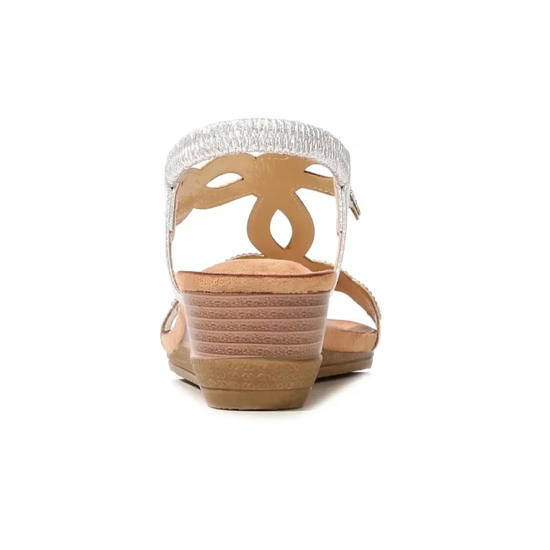 Women Sandals Summer Bohemia Wedge Rhinestone Flip Flops Vintage