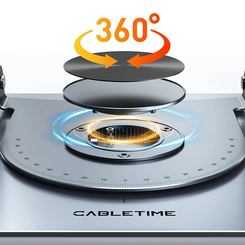 CABLETIME 알루미늄 노트북 스탠드 360 °   회전식 접이식 수직 태블릿 데스크탑 홀더 (맥북 에어 프로, 아이패드, 델, 레노버 호환)