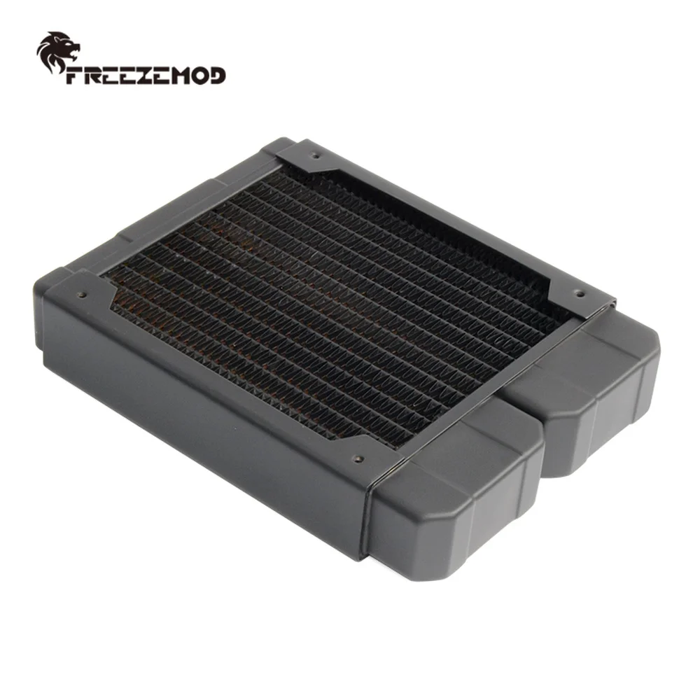 Zemod-radiador de Cobre para pc Water Cooler Liquid Cooling Row 14 Flat Tube Latão Fins 12cm Fan Bit Gamers Refit 120 mm - Imagem 2