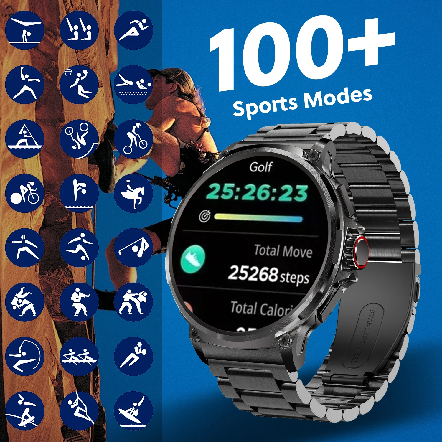 2025 V69 1.85 Inch HD Bluetooth Call Smart Watch Men Sports Fitness Tracker Heart Monitor 710mAh Smartwatch For XIAOMI Android