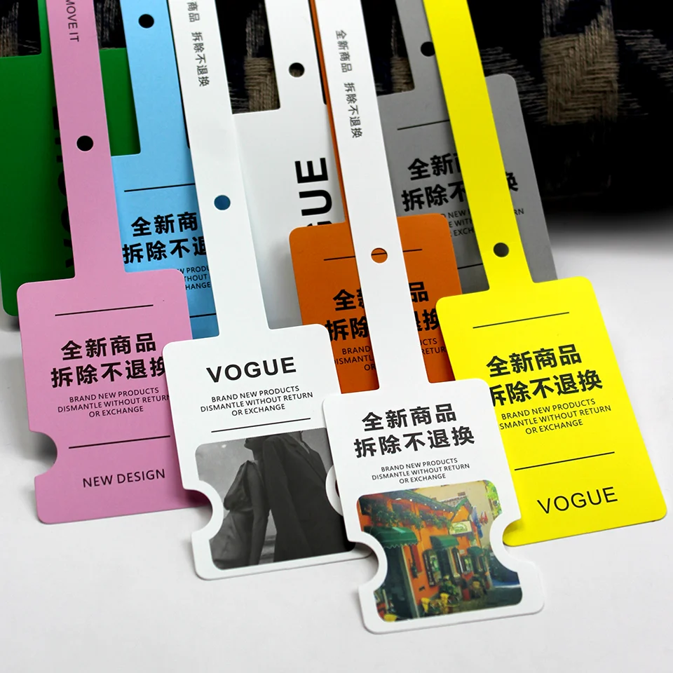 Disposable Soft PVC Glue Security Seal Tag Clothing Printing Hangtag Anti-fake Plastic Label Garment Accessories