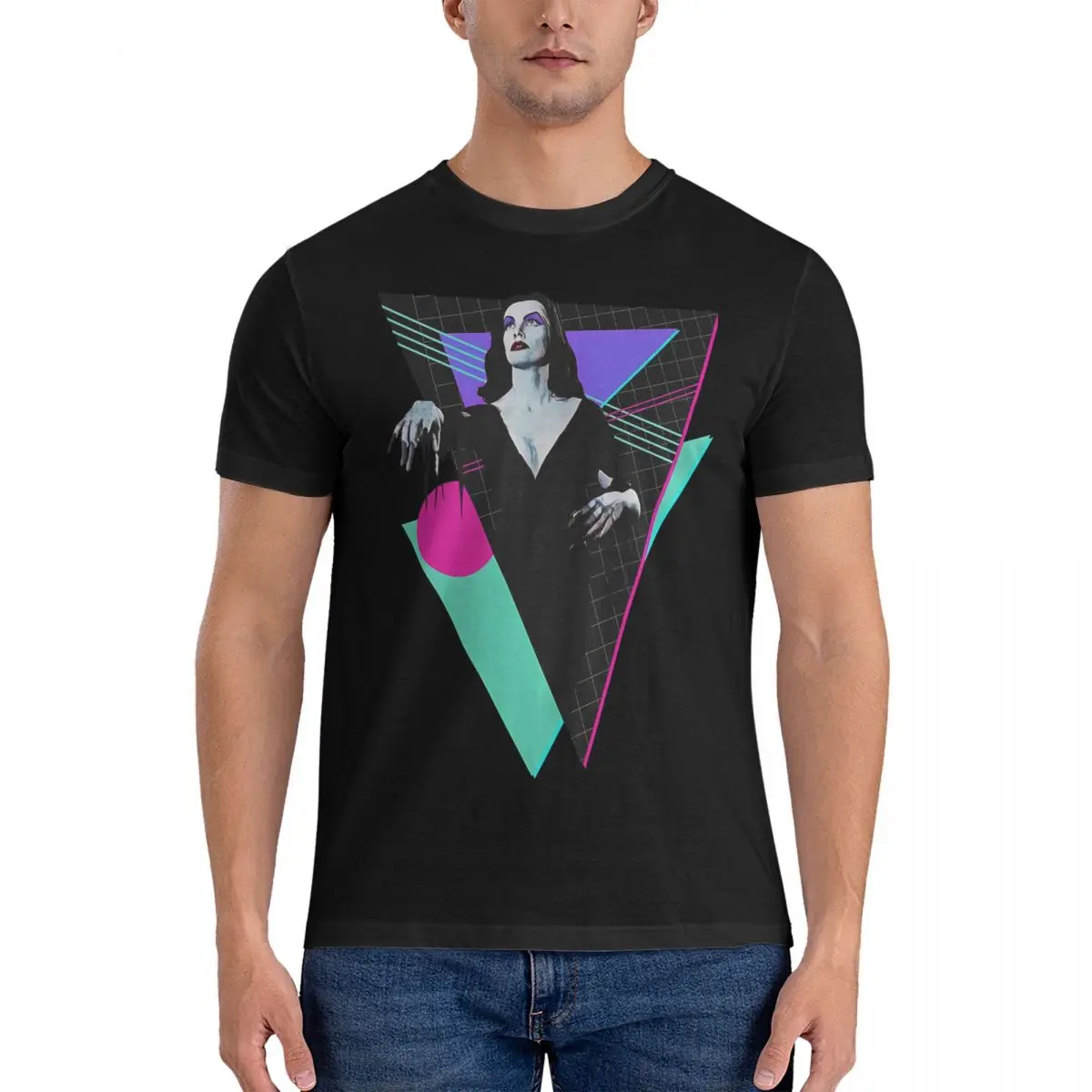 

Vampira Lives T Shirts Men's 100% Cotton Vintage T-Shirt Round Collar Vampira Plan 9 Tee Shirt Short Sleeve Clothing 6XL