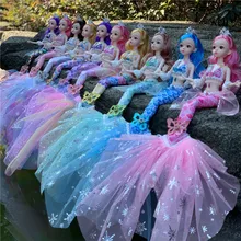 New Fashion 30 Cm Bjd Doll 13 Joint Movable 1/6 Wedding Mermaid Doll 3D Eye Clothes Detachable Dress-up Toy Girl Birthday Gift