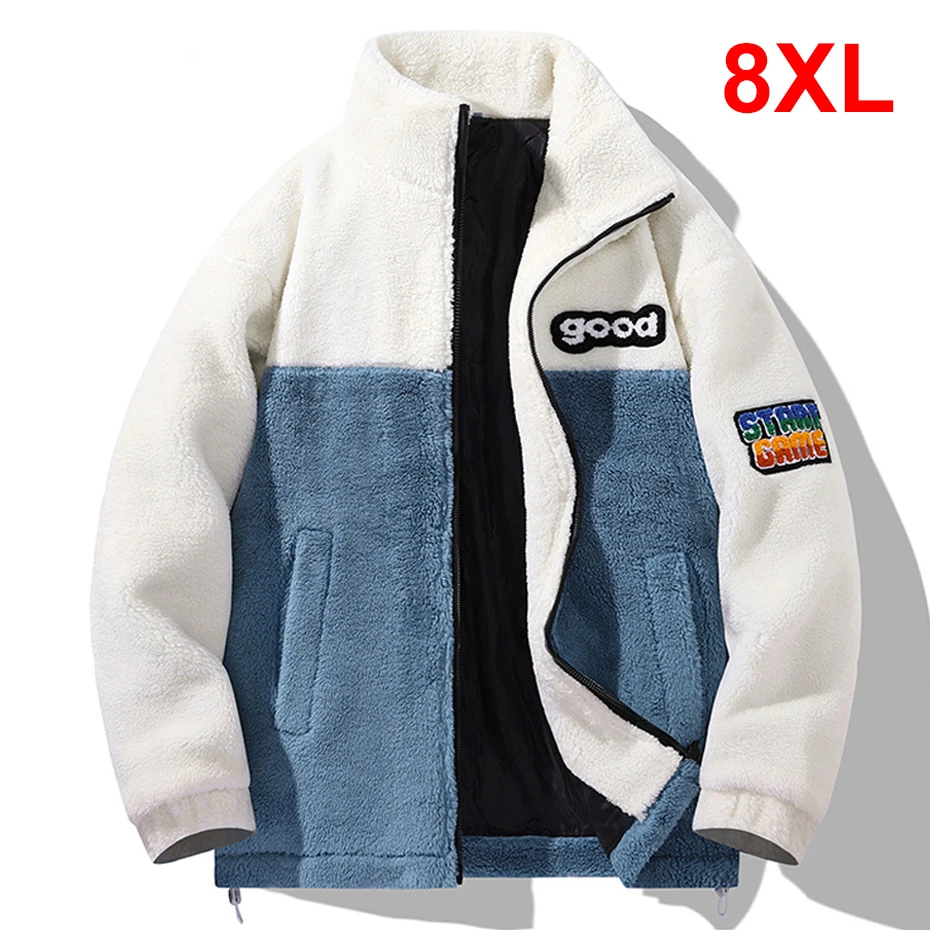 

Мужская Флисовая Куртка из овечьей шерсти, размеры до 8XL