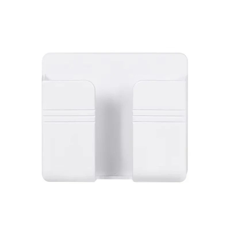 2PCS Wall Mounted Mobile Phone Charging Case Holder Adhesive Remote Control Base Non Perforated Wall Storage Rack Base phone charging case holder
