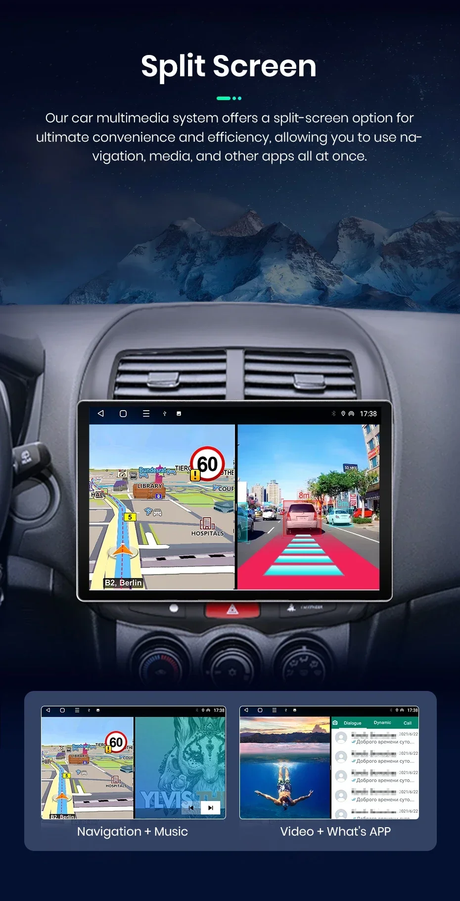 2K QLED Bildschirm Auto Radio Für Mitsubishi ASX 1 2010-2016 Drahtlose CarPlay Android Auto Multimedia autoradio – Detail 17