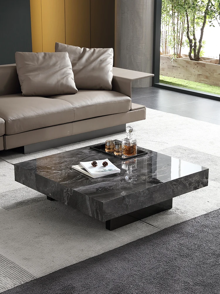 

Italian minimalist slate coffee table, living room, home light luxury, modern villa, designer, small apartment